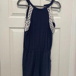 Women’s Lilly Pulitzer Navy LALA Romper Short Set Size Medium